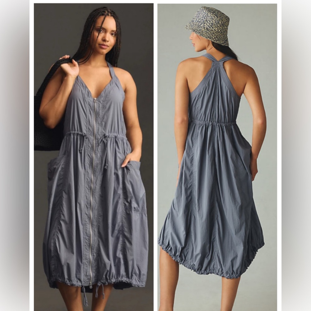 Anthropologie Daily Practice- Free Fall Midi Dress- Slate blue/gray - Picture 7 of 8